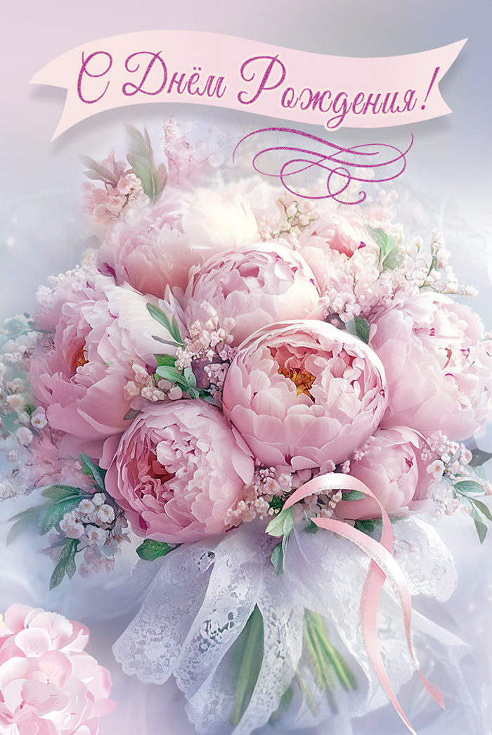 

5.0000959 Открытка А5 С Днём рождения! (уни) С текстом Блестки